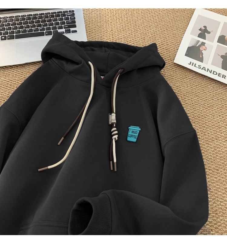 Savenne - Hoodie met geborduurde letters en trekkoord