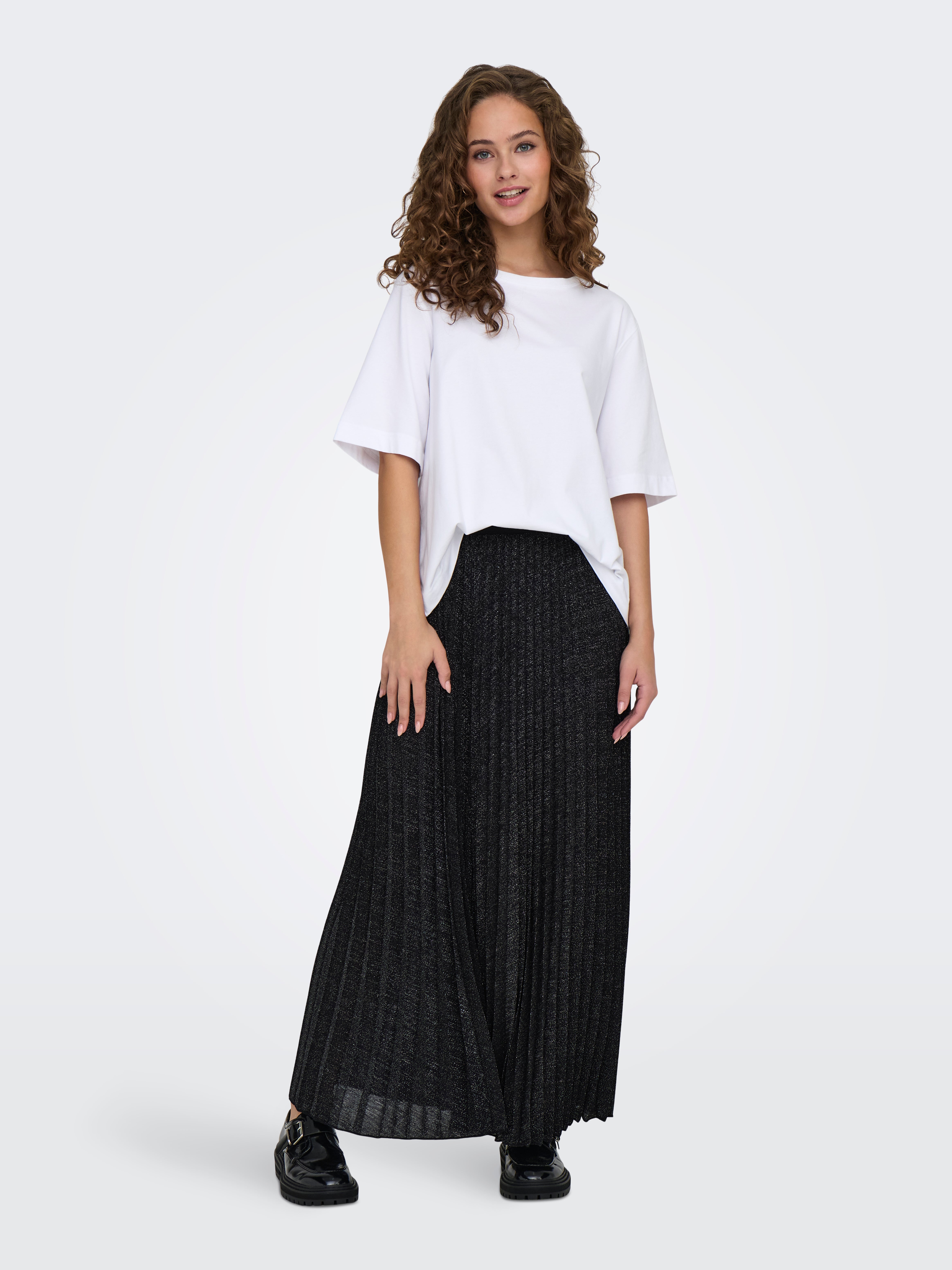 JDYAMALFI Plissierter Rock Black