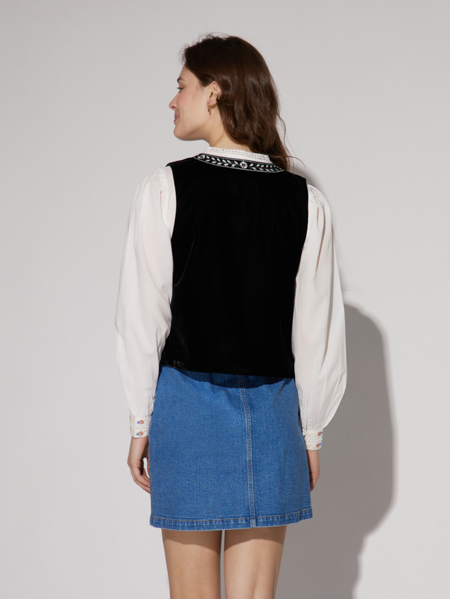 Gilet en velours sans manches