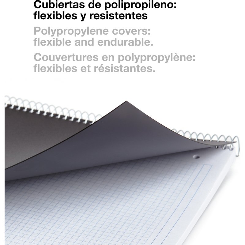 Notebook The Original, Couverture souple, A5, quadrillage 5x5 mm, 80 feuilles de 1 couleur, Miquelrius, Gris.