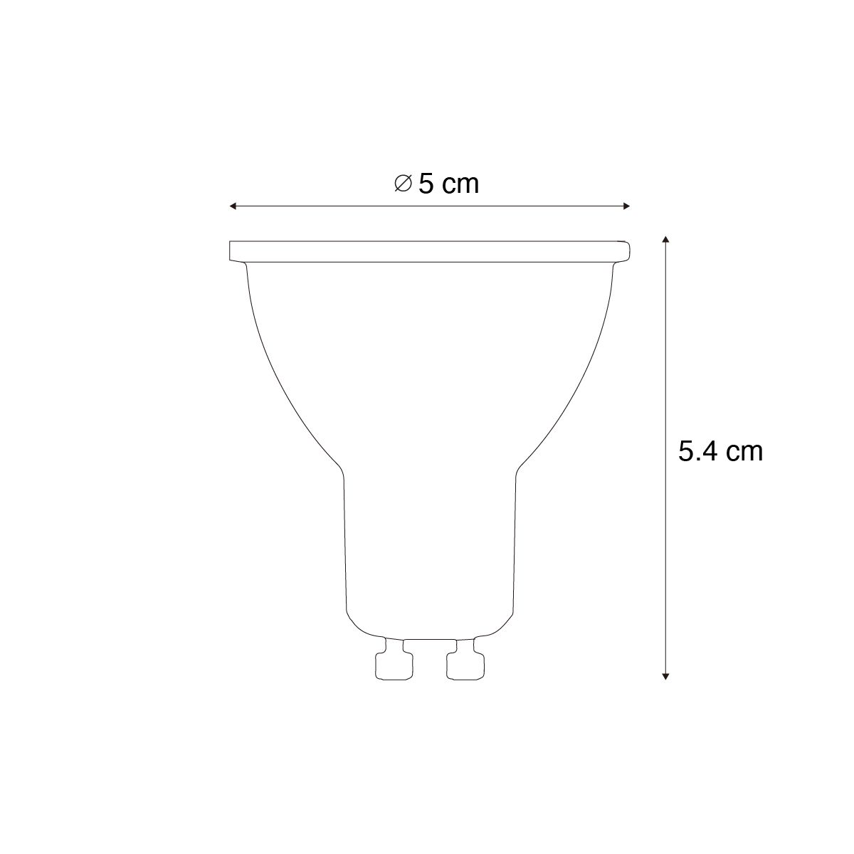 GU10 50mm LED lamp helder 7.5W 800 lm 3000K