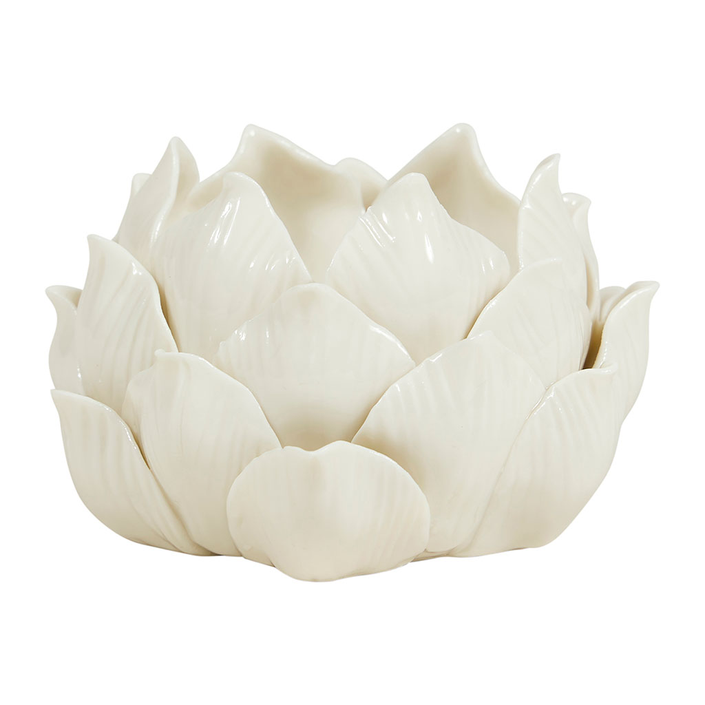 Bougeoir pétales céramique H 6cm