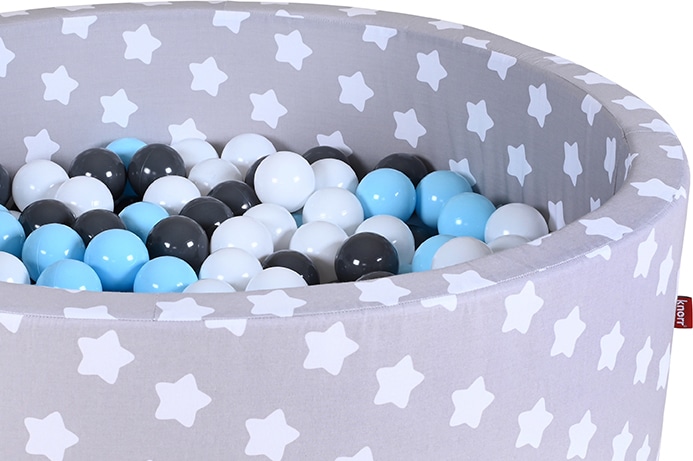 Knorrtoys® Bällebad »Soft, Grey White Stars« mit 300 Bälle creme/Grey/lightBlue; Made in Europe