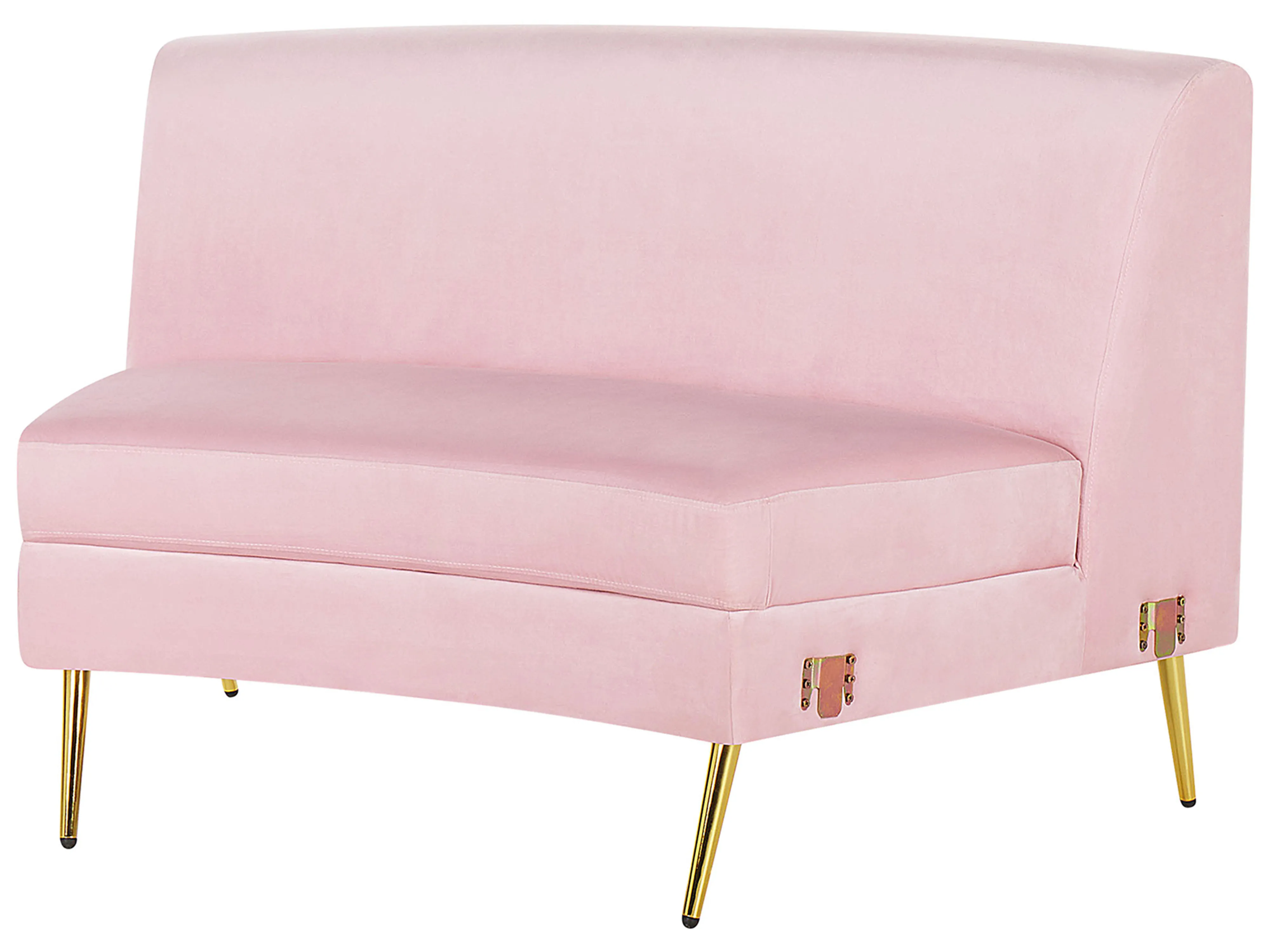 Halfronde bank 4-zits MOSS Fluweel Roze