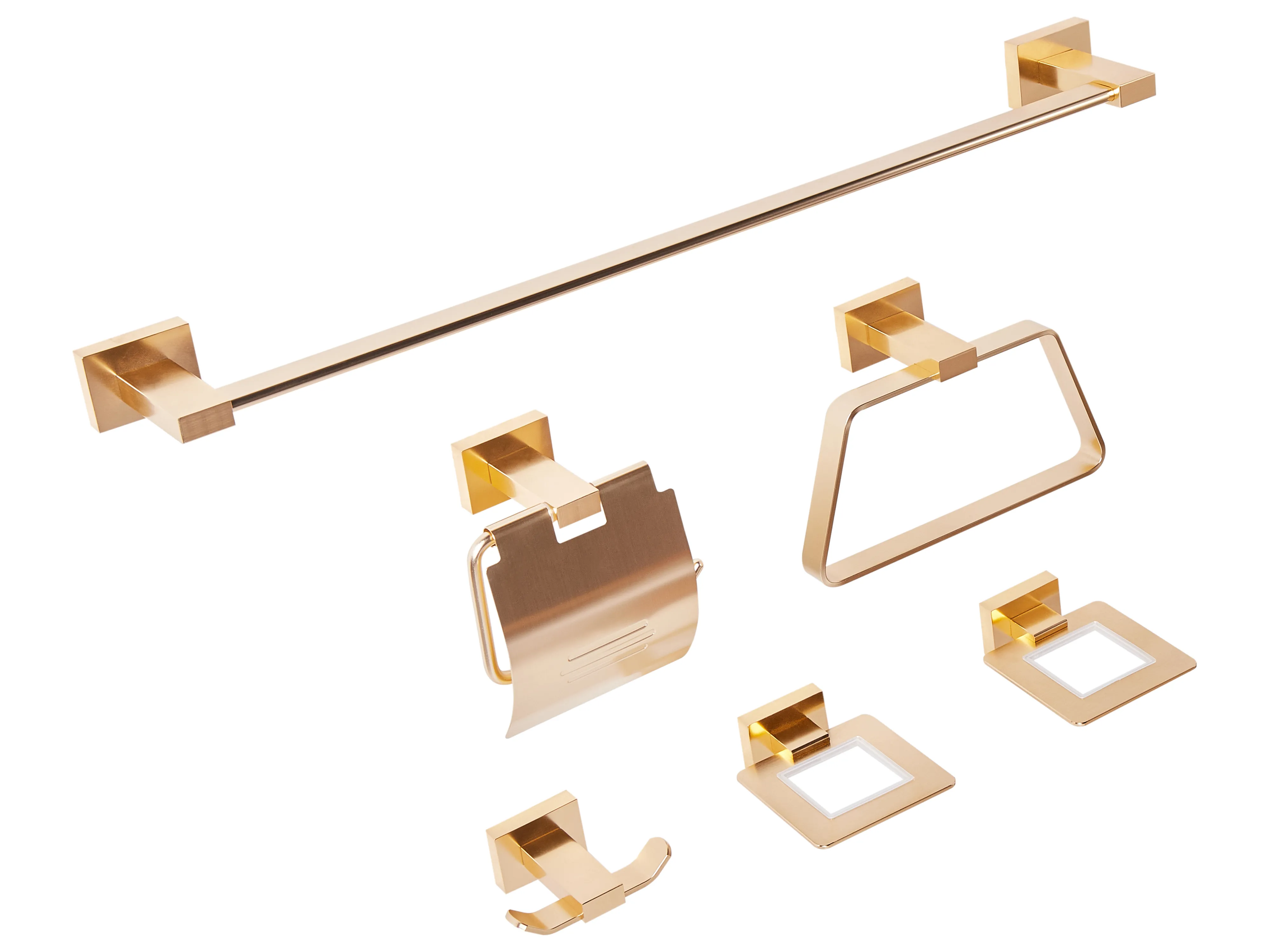 6-delige badkamer hardware set RIOHACHA met handdoekstangen en -haken Goud