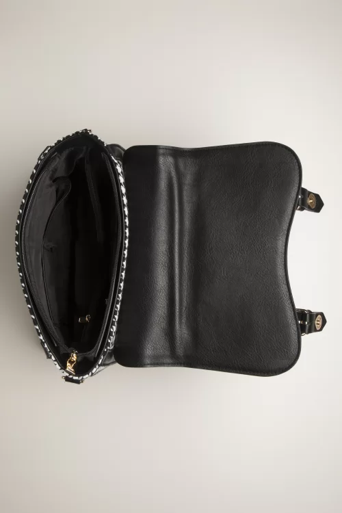 Banned Retro Joy to the World Messenger handtas in zwart en wit