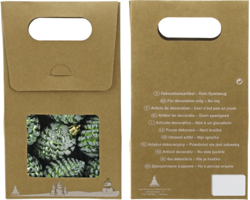Kerstdecoratie dennenappels lichtgroen 7 stuks