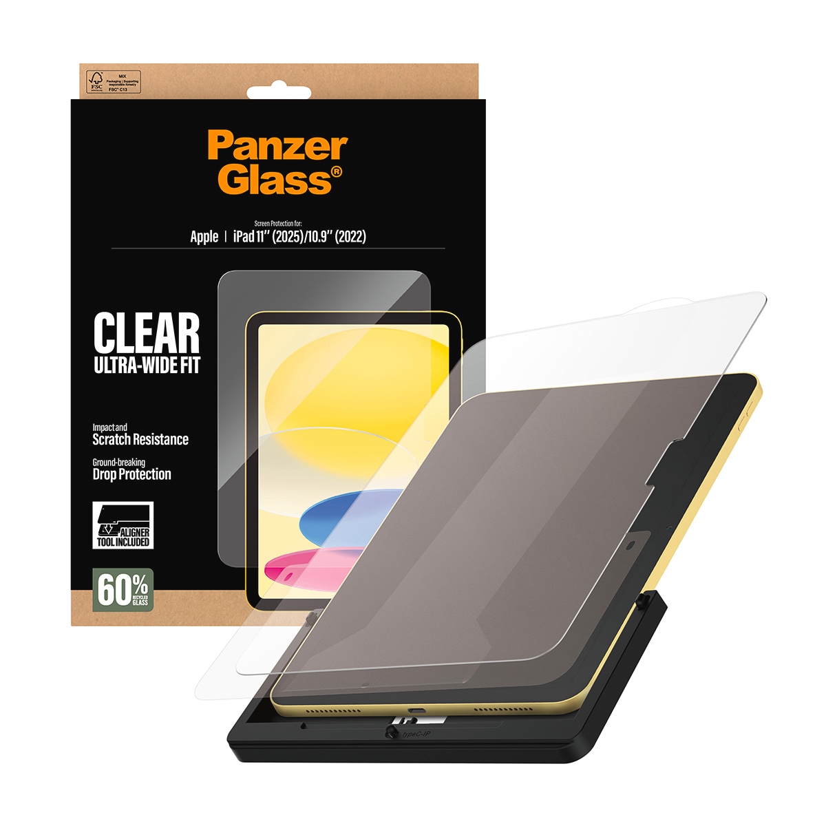 CARE by PanzerGlass Displayschutzglas »Ultra-Wide Fit Screen Protector« für Apple iPad 11