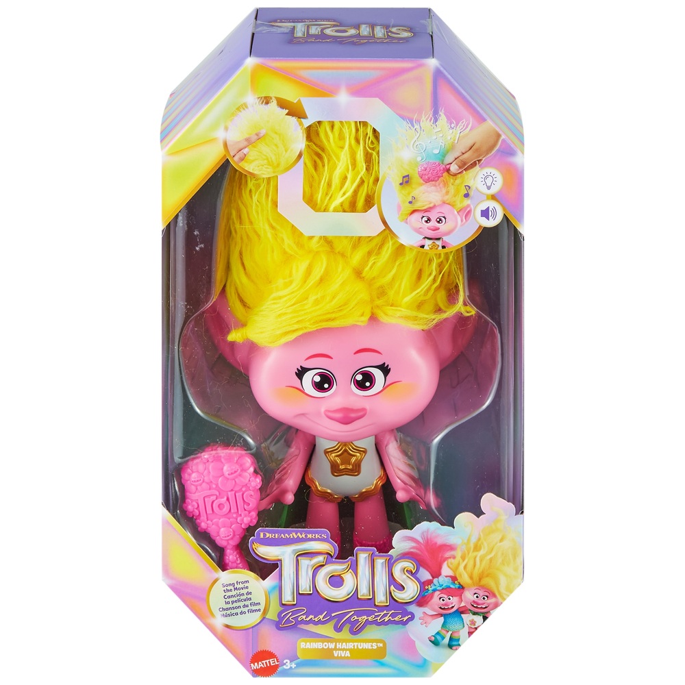 Trolls 3 Band Together Rainbow HairTunes Viva Singing Doll