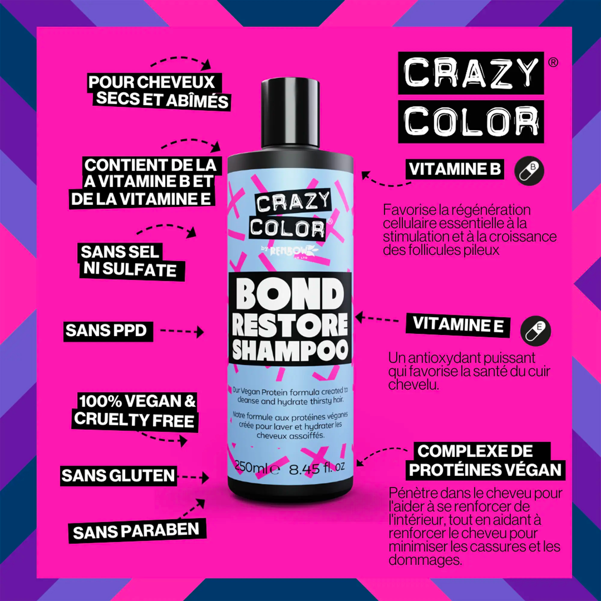 Shampoing Réparateur Bond Restore Crazy Color 250 ML