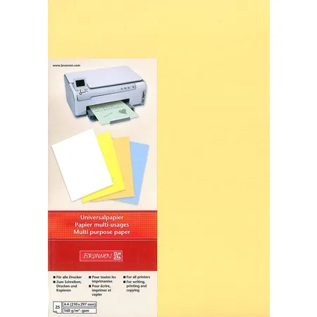 BRUNNEN Universalpapier, A4, 160 g, 25 Blatt, honig