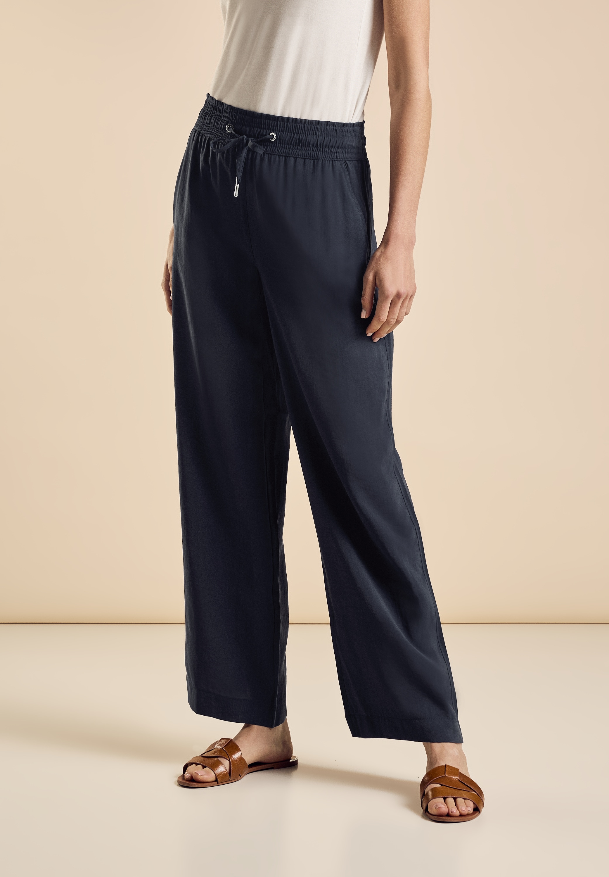 STREET ONE Stoffhose  Sommerhose mit Kordelzug
