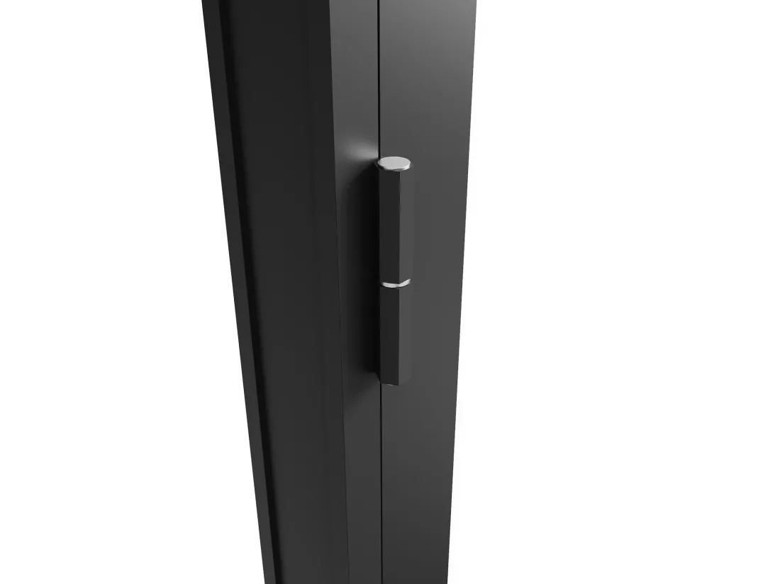Bloc porte réversible en aluminium et verre trempé dépoli - H204 x L93 cm - Noir - LOXTON