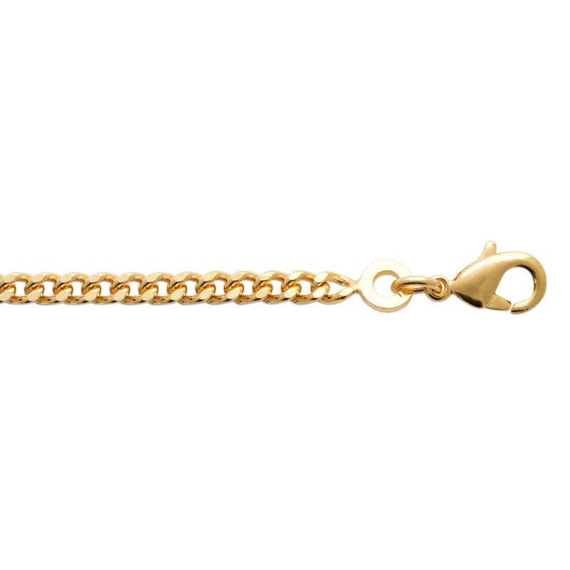 Chaine Mixte - Plaqué Or - Chaîne gourmette - Largeur : 2,5 mm - Longueur : 50 cm
