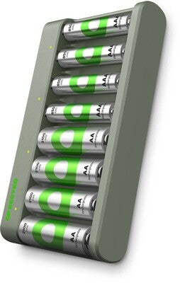 GP Batterier Recyko E821 8-Slot Charger, 4 AA + 4 AAA