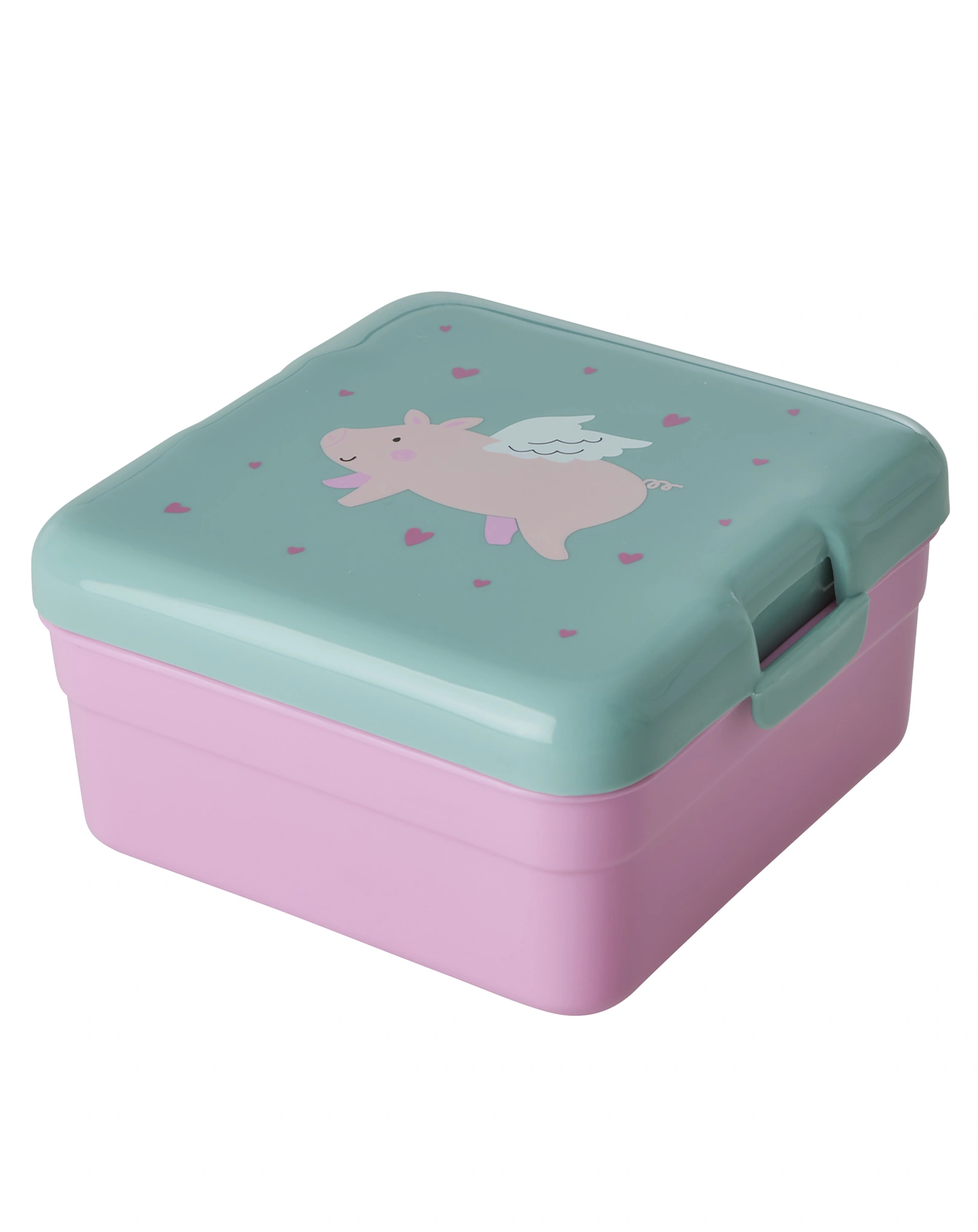 Lunchbox FLYING PIG small in pink