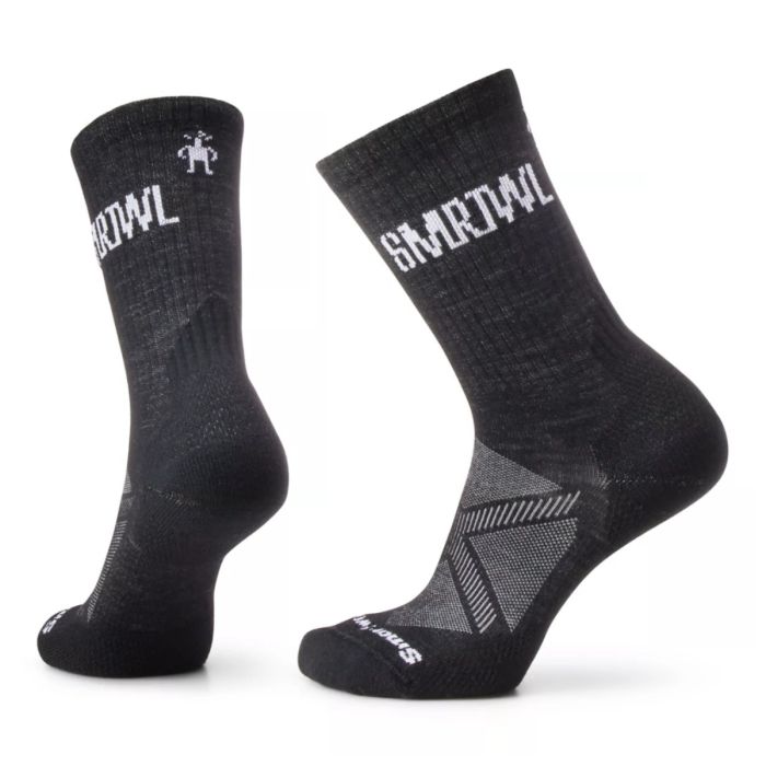 Smartwool Unisex Strømper Run Athletic Logo Crew Socks Sort