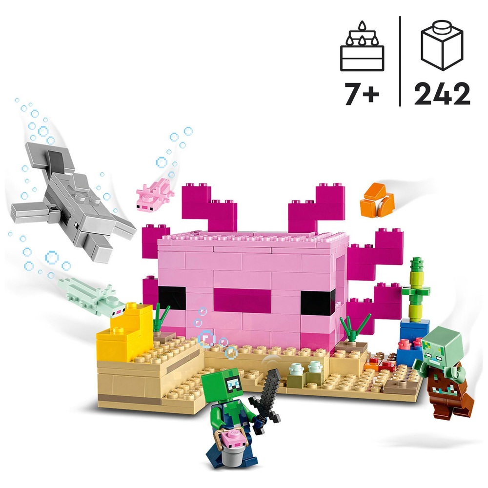 LEGO Minecraft 21247 Das Axolotl-Haus Unterwasser-Set