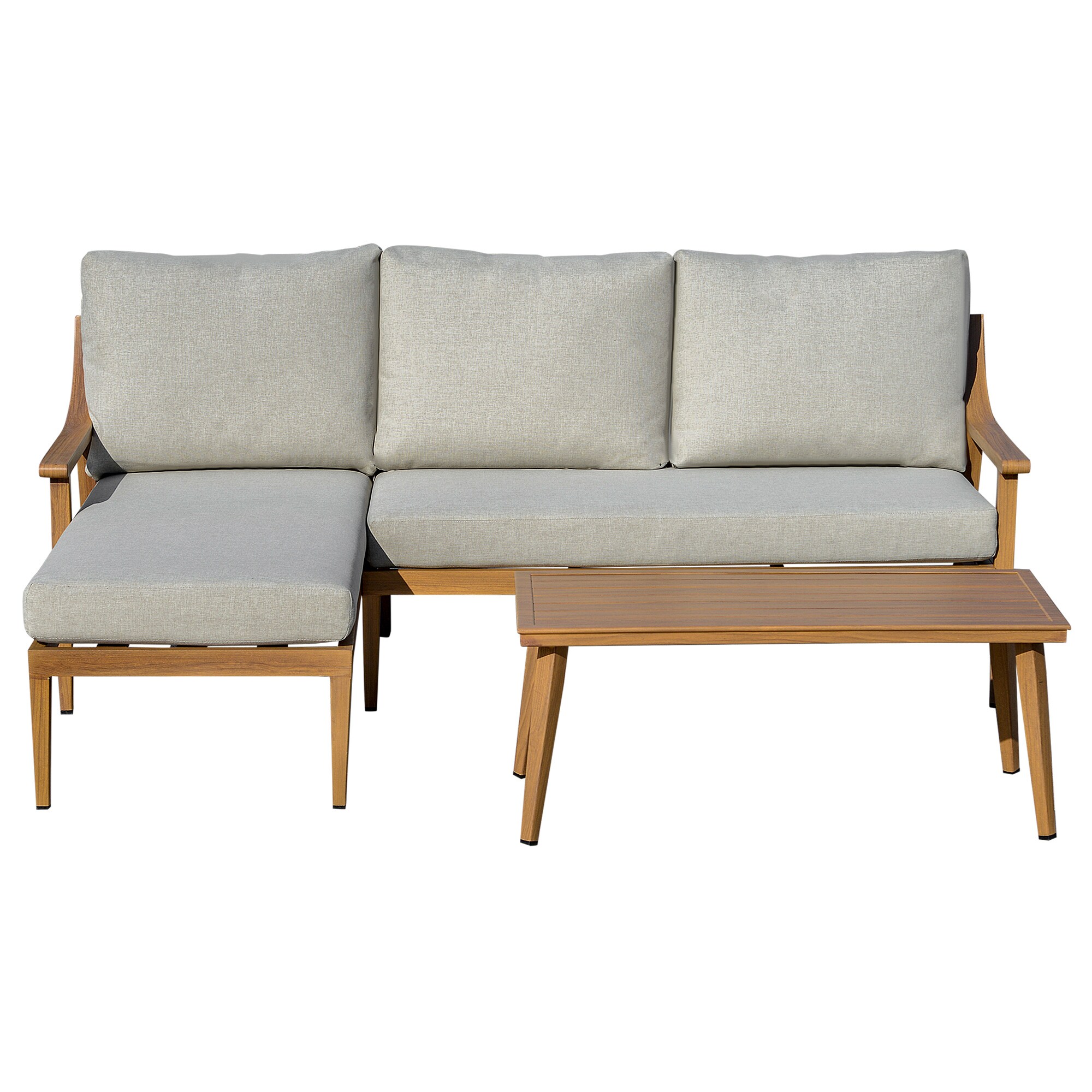 Outsunny Gartenmöbel Set mit Sitzkissen natur 138B x 74,5T x 72H cm