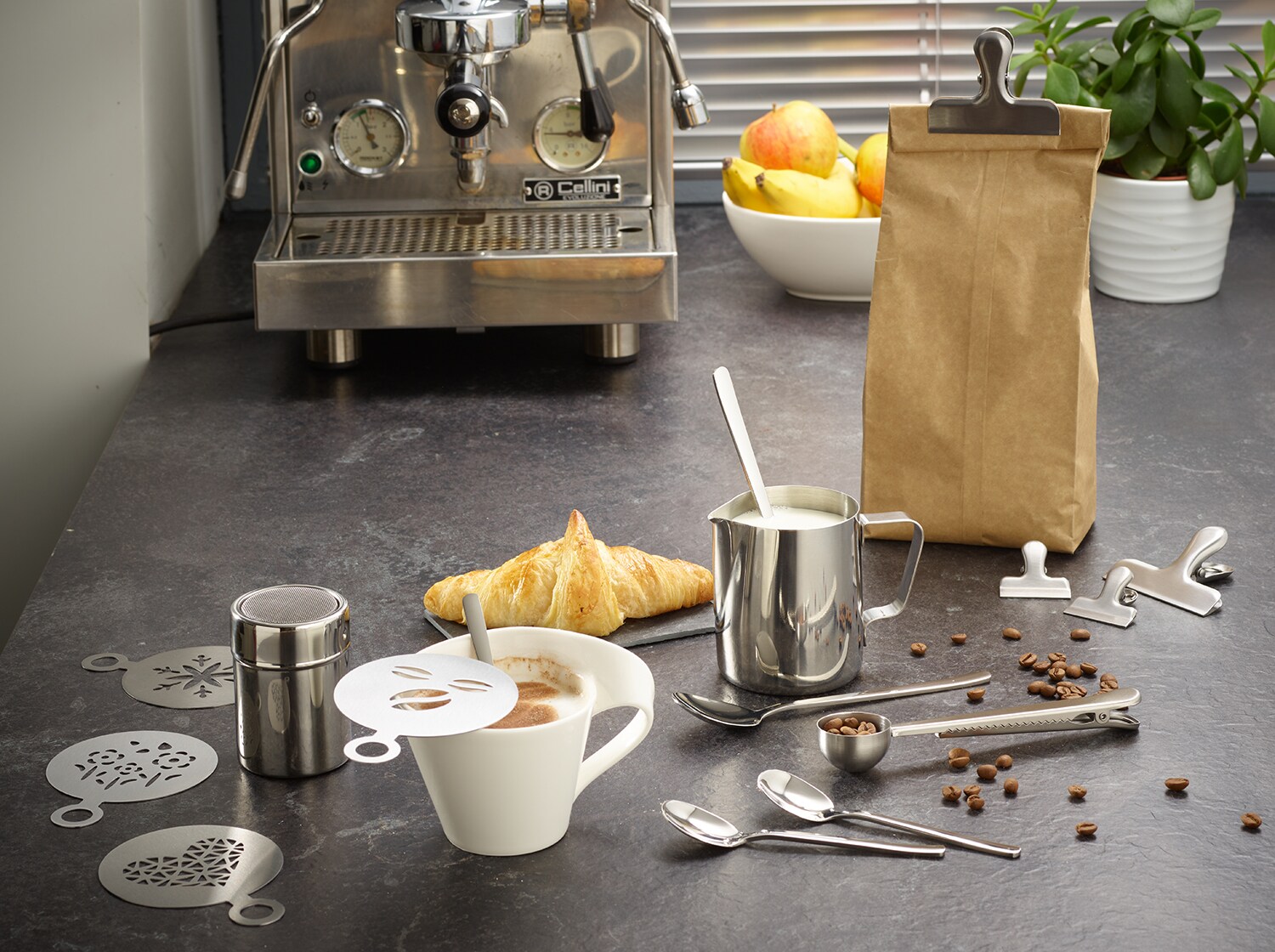 Echtwerk Kaffeezubehör-Set 23tlg, 350 ml, silber