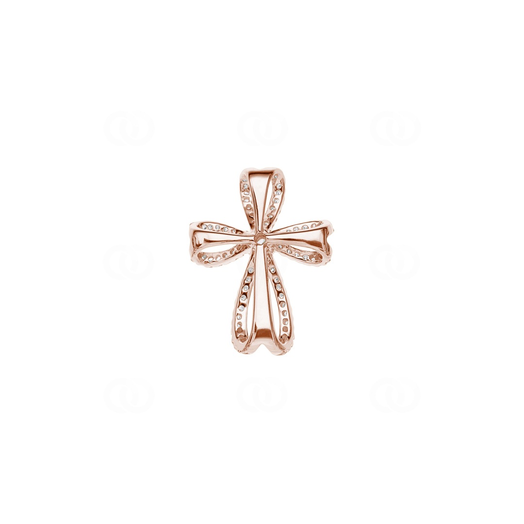 Kreuzanhänger 750/18 K Roségold mit Diamanten 0.41 ct H/si