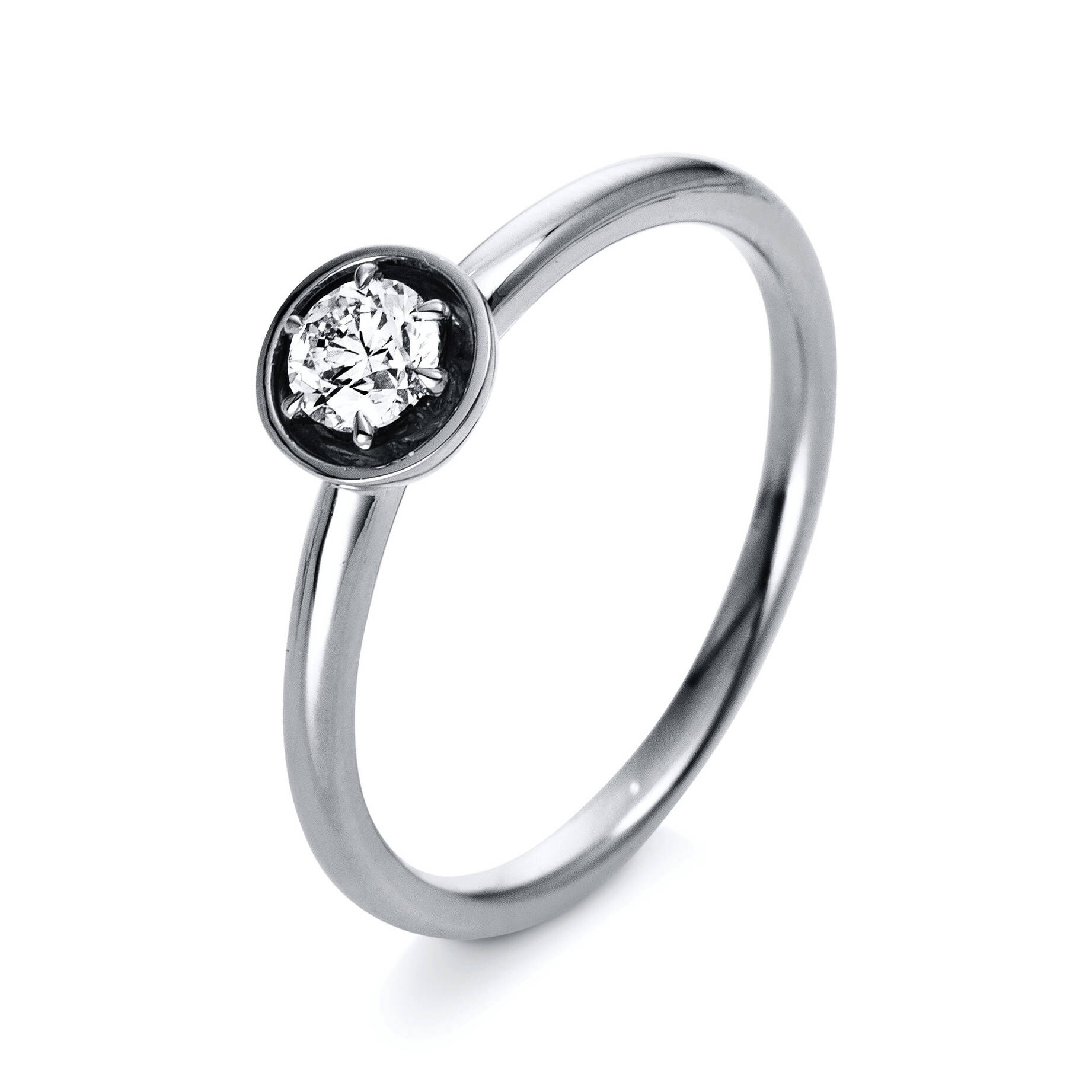 Diamond Group| Damen Solitairering mit Diamantbesatz
