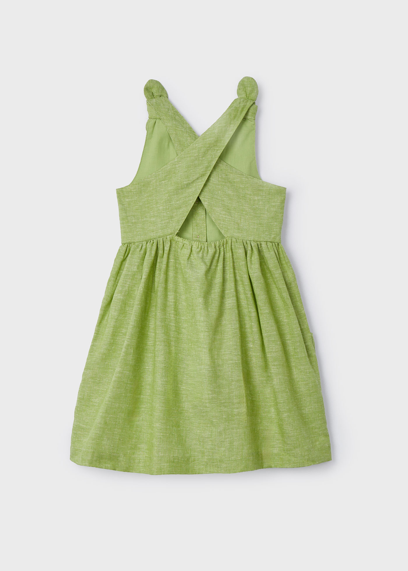 Vestido de linho com botões da Apple Girl
