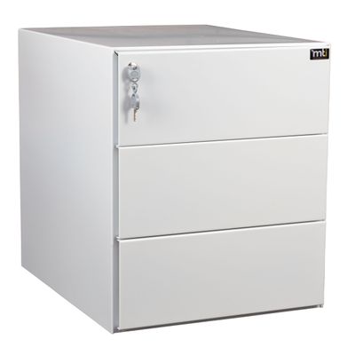 Caisson mobile métallique monobloc – 3 tiroirs- Blanc
