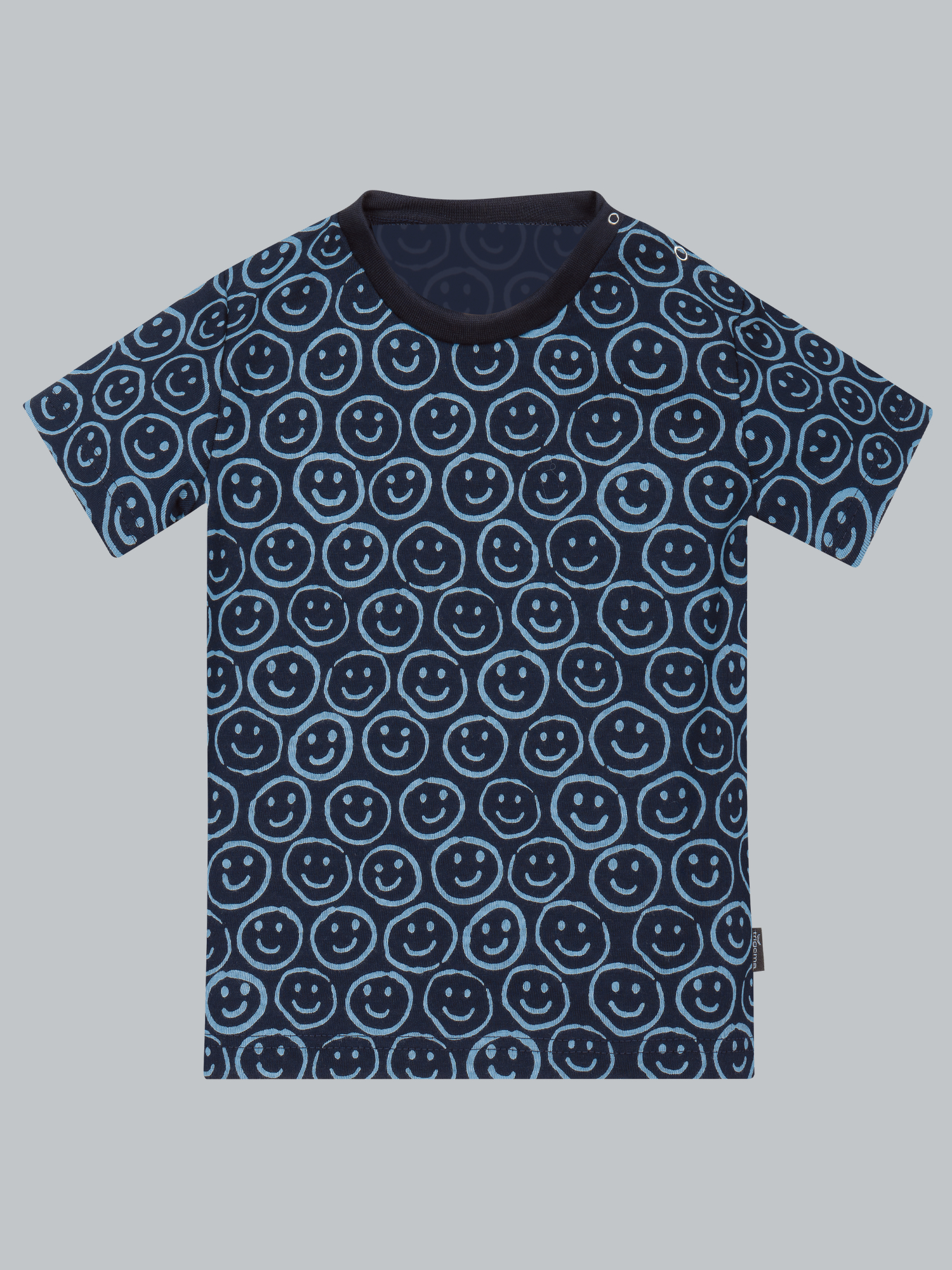 T-Shirt mit Allover-Smiley-Print Navy