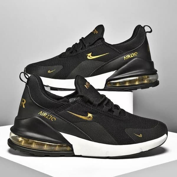 Mens Womens Gym Trainers Comfy Casual Sports Athletic Running Shoes UK 7 / EUR 41 Black Gold