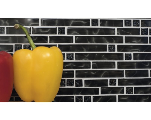 Glasmozaïek XCM MV708 29,8x30 cm zwart