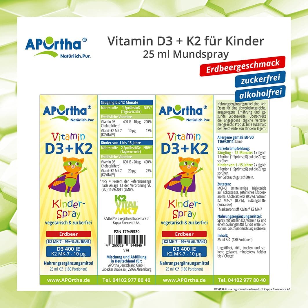 APOrtha® Vitamin D3 + K2 - Kinder-Spray