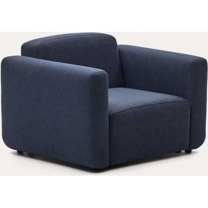 Fauteuil modulable Neom tissu bleu - 1 place avec accoudoirs