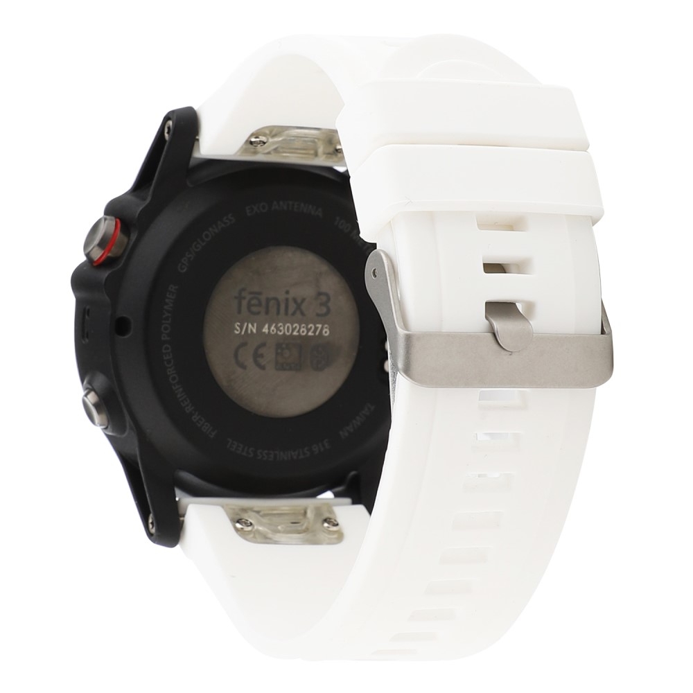 (Gr. M) Garmin Fenix 6 / 6 Pro / 5 / 5 Plus / Forerunner 935 Ersatz Sport Armband aus Silikon (Gelenkumfang 162-247 mm) - Weiss