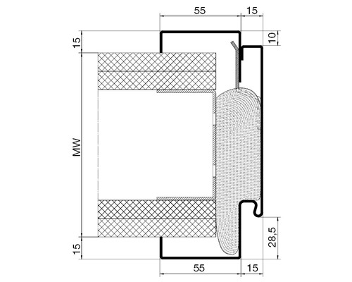 Hörmann metselwerkkozijn, regelwerkkozijn 875 x 2000 mm, MW 100, omkeerbaar (links/rechts), lichtgrijs (RAL 7035), dubbelschalig kozijn