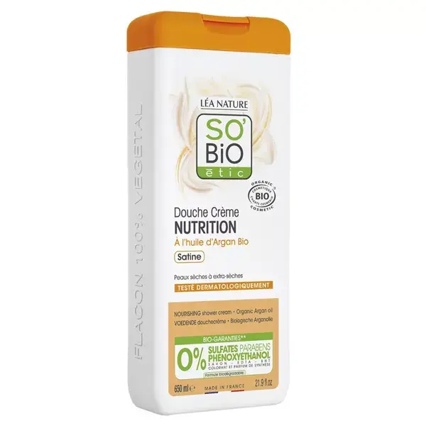 Creme de Banho Nutritivo com Óleo de Argan Orgânico So'Bio Étic 650ml