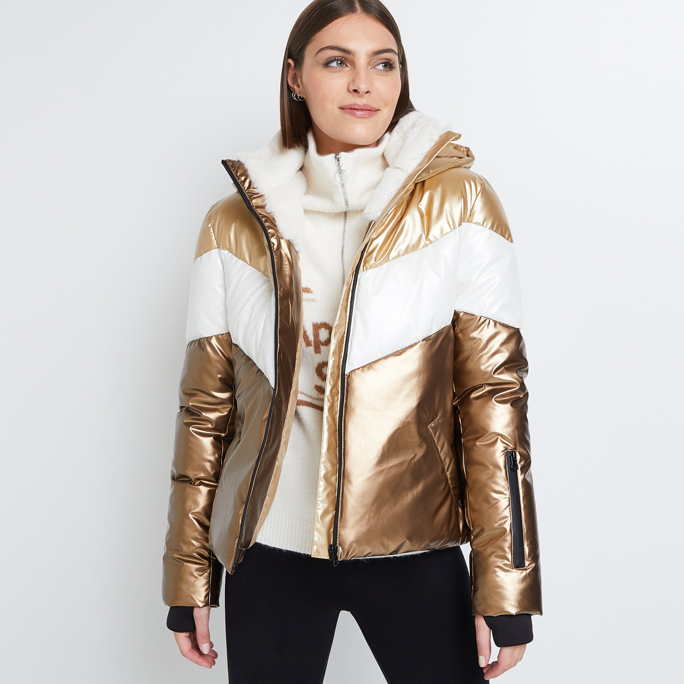 Doudoune color block femme - OR