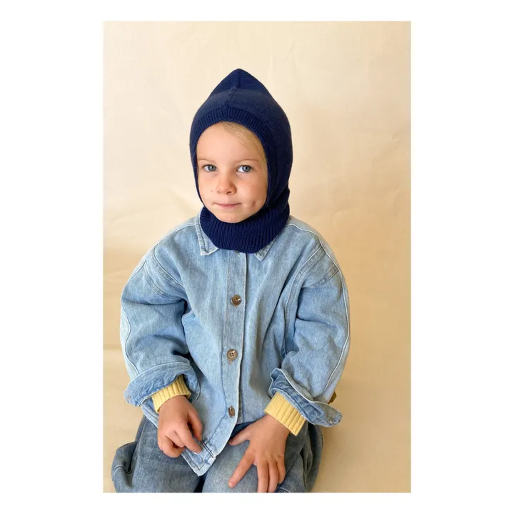 Hvid Cagoule Eddy Laine Mérinos | Bleu marine
