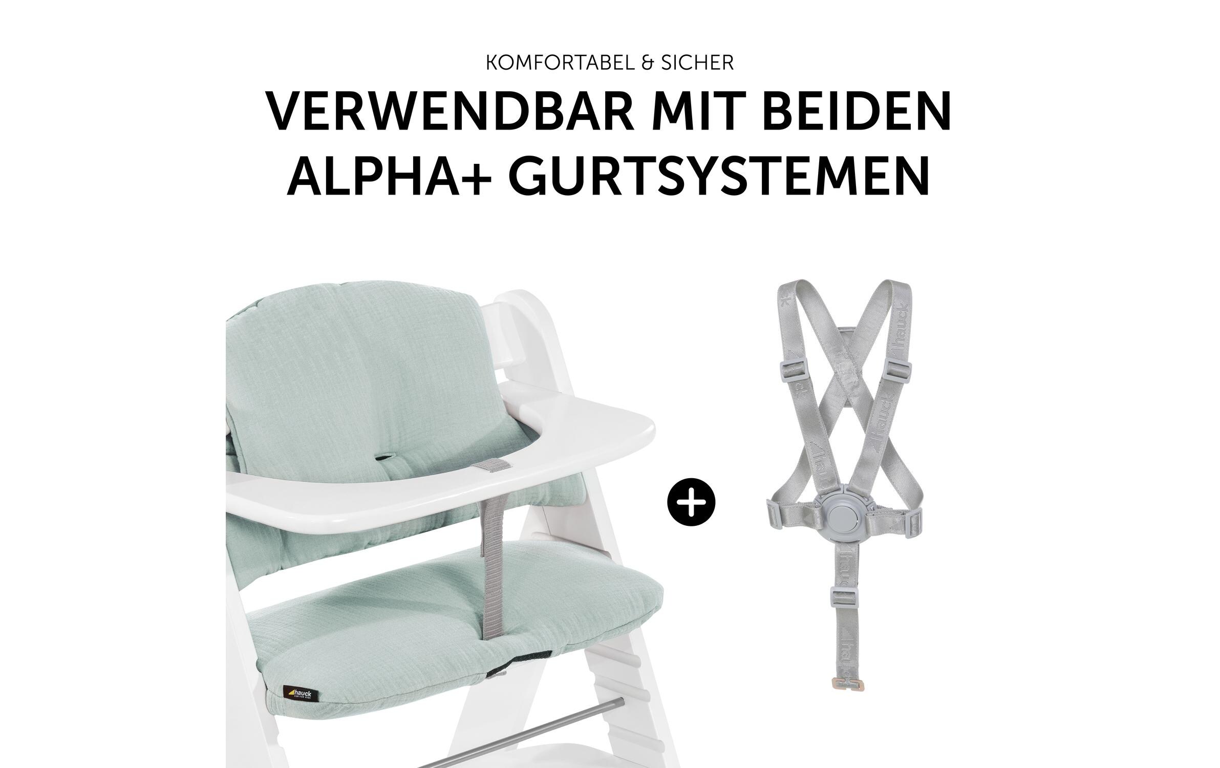 Sitzkissen Select Muslin Mint zu Alpha+Hochwertige Hochstuhlauflage