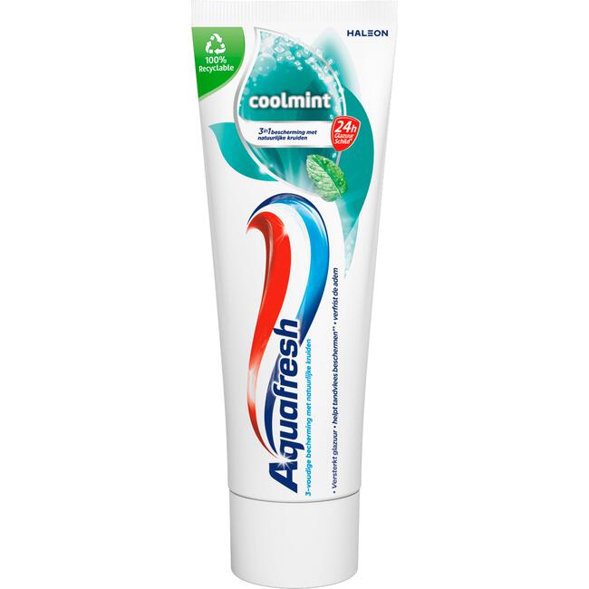 Aquafresh Cool Mint Tandpasta Voor Gezonde Tanden 75 ML Recyclebare Plastic Tube & Dop
