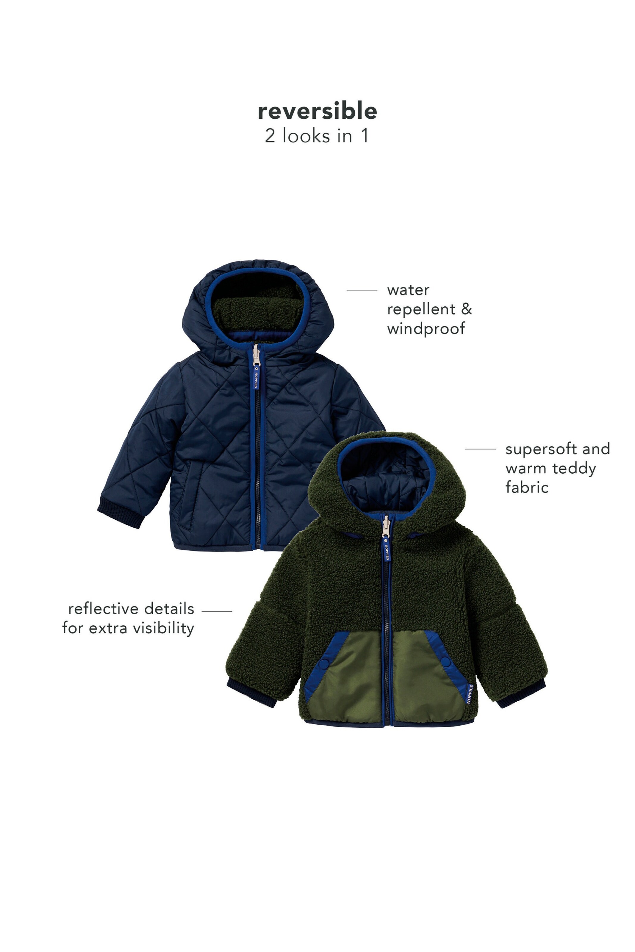 Noppies Baby Winter jacke Gormaz - Reversible Black Iris