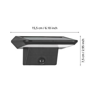 Eglo solar buitenlamp Porrasa met bewegingssensor