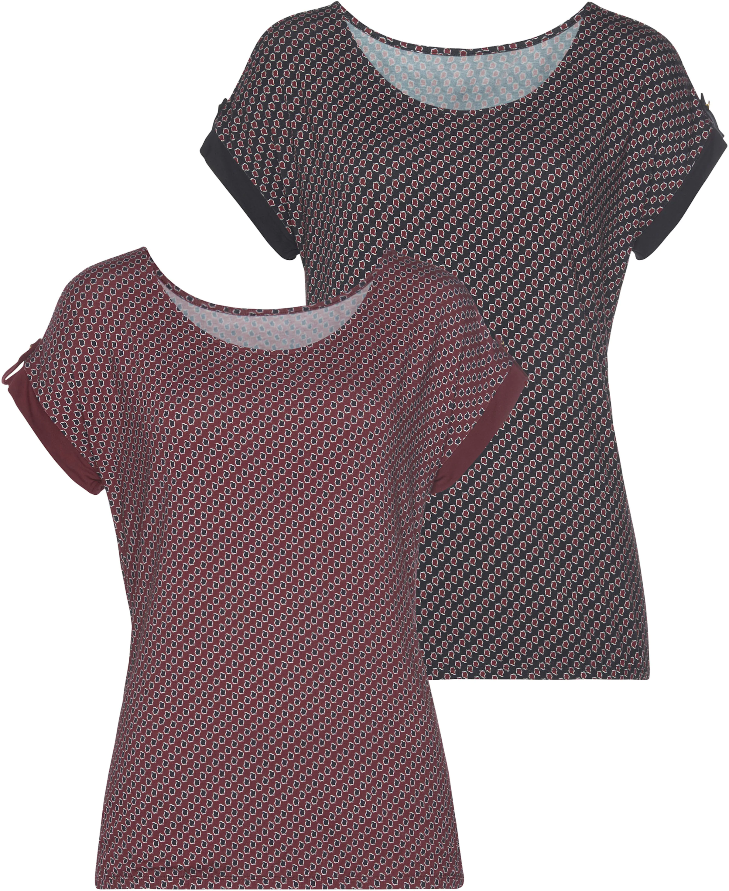 Vivance Kurzarmshirt in beere, navy