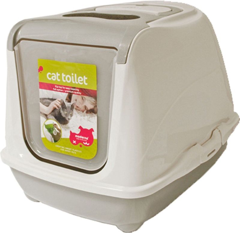 Moderna - Kattenbak - Flip Cat Large - Donkerblauw/wit - 37,0x39,0x50,0 cm