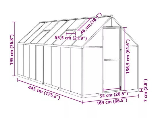 Serre tente abri plante aluminium 445 x 169 x 195 cm 02_0044506