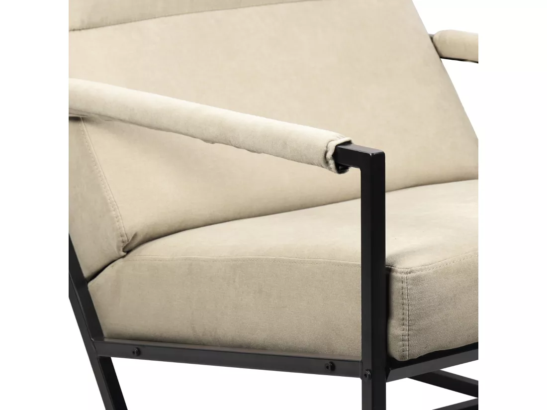 Chaise longue SVITA CHRIS Chaise cocktail Chaise rembourrée avec accoudoirs Beige