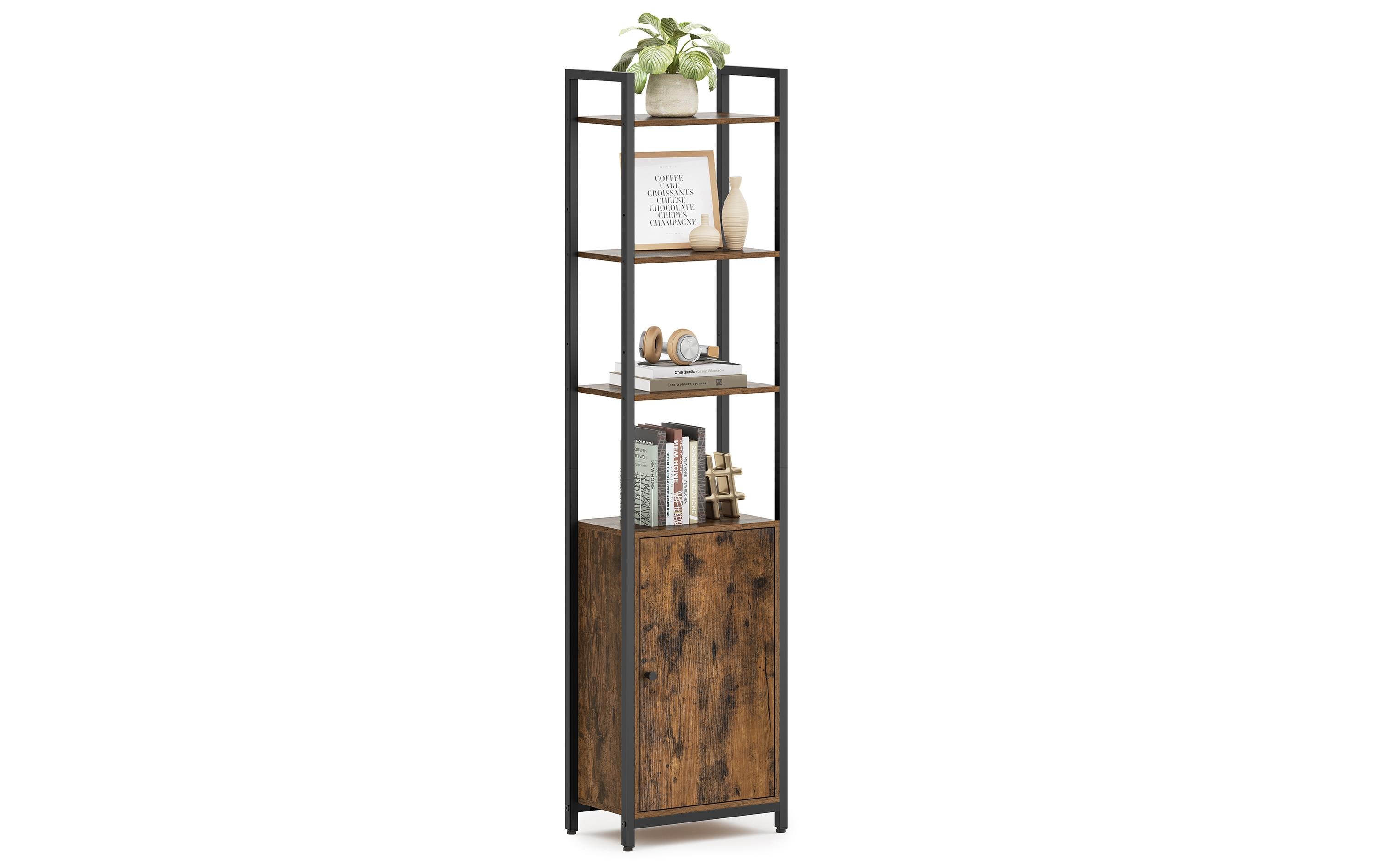 Regal mit 4 Ablagen 40 cm x 159.5 cm, Braun/SchwarzBücherregal