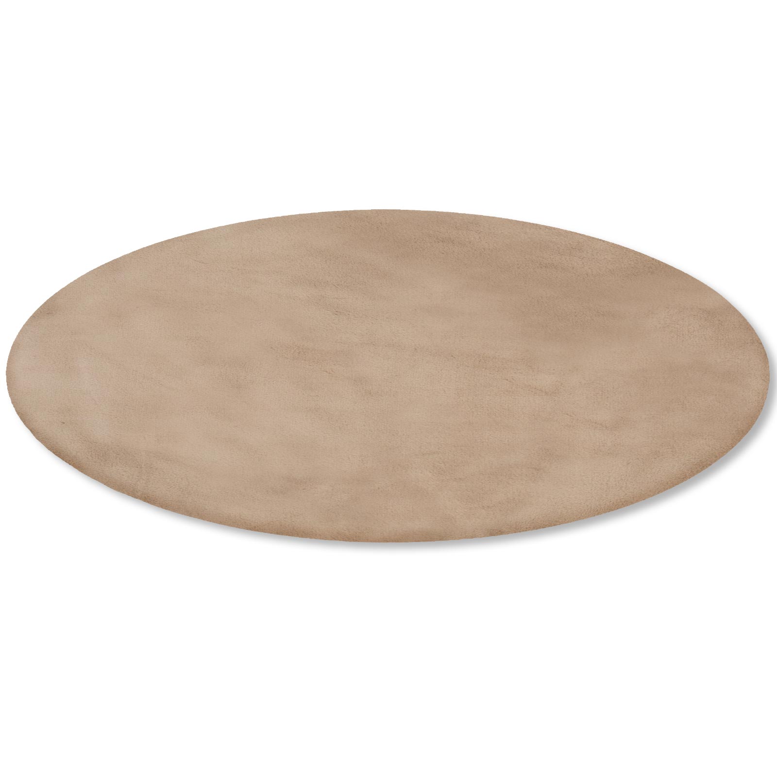 Kunstfellteppich - beige - rund - Ø 80 cm