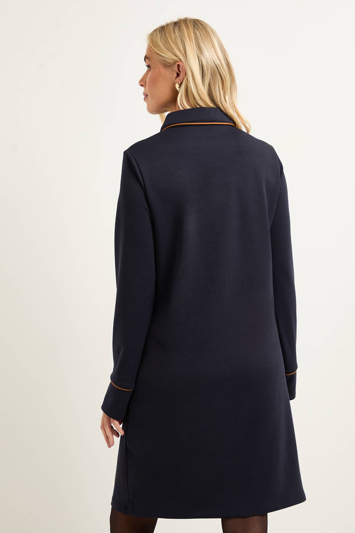 Wallis Robe Droite À Boutons En Ponte Petite Taille