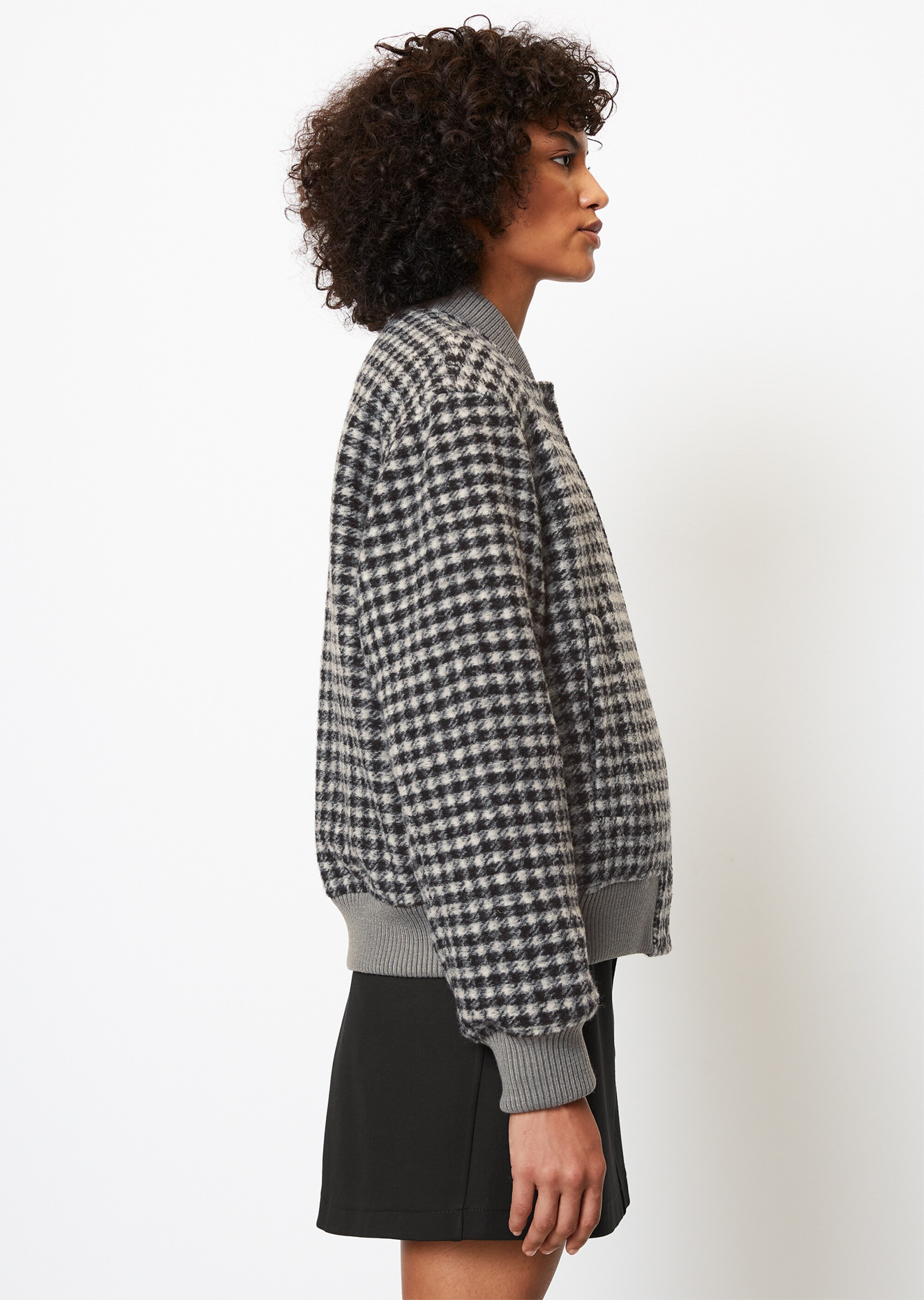 Karierte Collegejacke regularaus Wolle-Mix